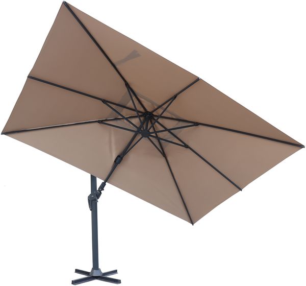 osoltus Ampelschirm KOS Alu-Vario Max 360 x 250 cm axial schwenkbar Taupe
