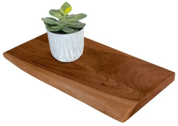 Trelevo® Wandregal Amanda, Akazienholz, Baumkante, Steckboard, verschiedene Größen Bild 4