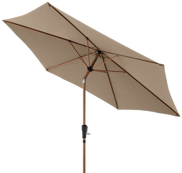 doppler® Sonnenschirm Doppler LIFE Lift ø 305 cm rund Woodstyle Mittelmastschirm Holz