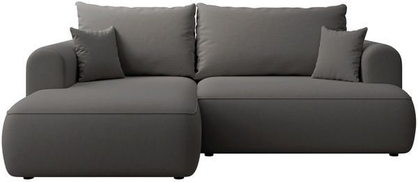 Selsey ''Ovo Mini' Eckschlafsofa linksseitig mit Stauraum, Easy-Clean-Samtbezug, dunkelgrau, 93 x 238 x 156 cm Bild 6