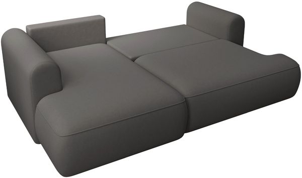 Selsey ''Ovo Mini' Eckschlafsofa linksseitig mit Stauraum, Easy-Clean-Samtbezug, dunkelgrau, 93 x 238 x 156 cm Bild 4