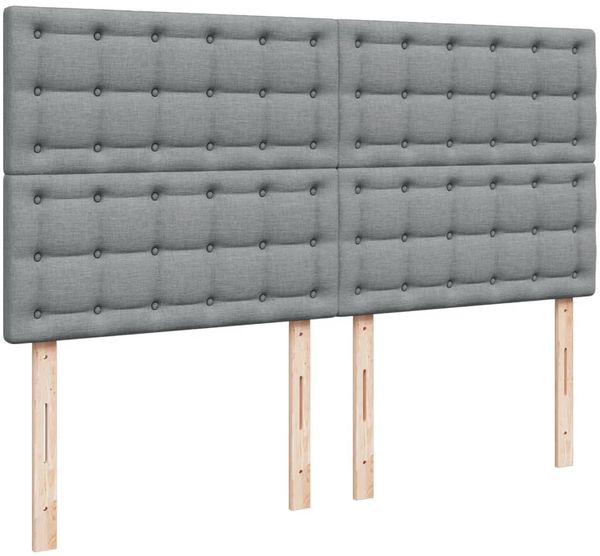 vidaXL Boxspringbett mit Matratze Hellgrau 180x200 cm Stoff 3292881 Bild 7