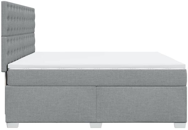 vidaXL Boxspringbett mit Matratze Hellgrau 180x200 cm Stoff 3292881 Bild 11
