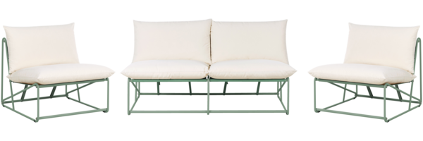 Gartensofa Set 4-Sitzer PICO Metall Grün