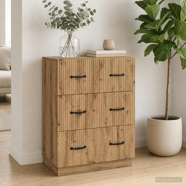vidaXL Schubladenschrank Artisan-Eiche 66 x 34,5 x 87 cm Holzwerkstoff 895304