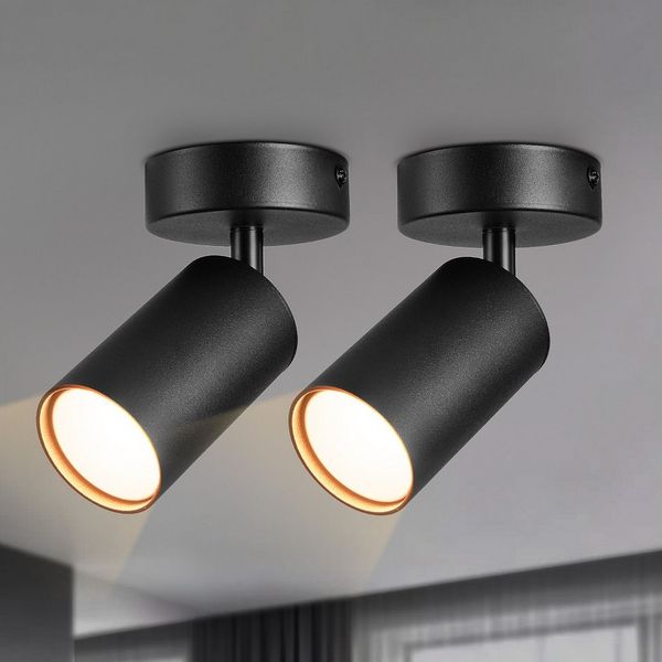 STANBOW Deckenstrahler LED-Deckenstrahler 1/3 Fassung GU10 Deckenleuchte 350° drehbar, ohne Leuchtmittel, Tageslichtweiß, Warmweiß, Einfache Installation,warmweiß,2 Befestigungsmöglichkeiten, Büro 2St.