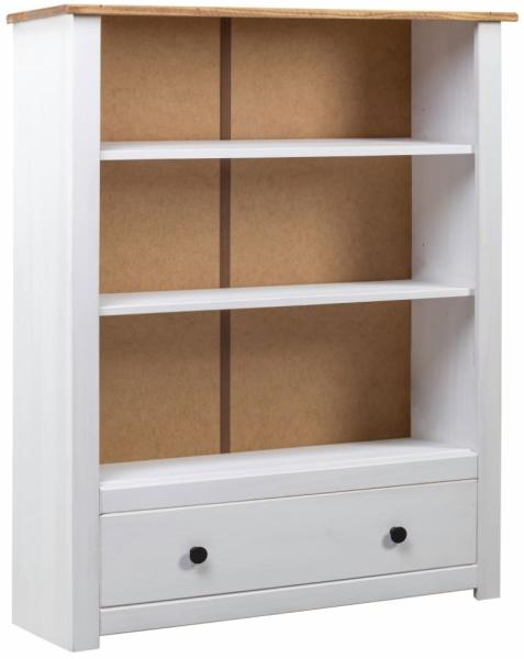 vidaXL Bücherregal Weiß 80 x 35 x 110 cm Massivholz Panama-Kiefer