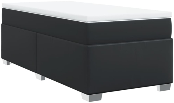 vidaXL Boxspringbett mit Matratze Schwarz 100x200 cm Kunstleder 3285197