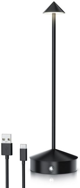BEARWARE LED Tischleuchte kabellos, stufenlos dimmbar, 3 Lichtfarben, Akku 3600 mAh, Touch, Dimmfunktion, Ein-/Ausschalter, Farbwechsel, mehrere Helligkeitsstufen, LED fest integriert, Kaltweiß, Neutralweiß, Warmweiß, USB-C Ladeeingang, Memory-Funktion...