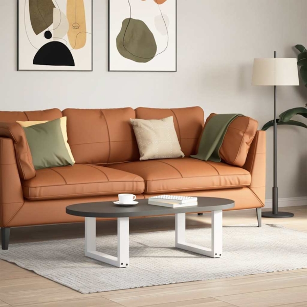 vidaXL Couchtischbeine U-Form 2 Stk. Weiß 50x(30-31) cm Stahl 4013137