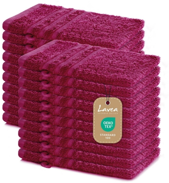 Lavea Handtuch Set Frottierserie Elena, 100% Baumwolle (Set, 20-St), 500 g/m² Frottier, uni & zweifarbig, weich & saugstark, pflegeleicht