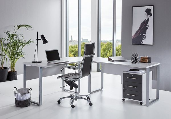 moebel-dich-auf Schreibtisch OFFICE EDITION (in verschiedenen Farben, 2-St, inkl. Rollcontainer), wechselseitig montierbar