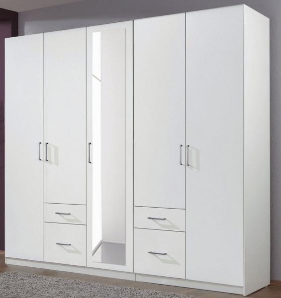 Kleiderschrank FREIBURG in Weiß mit Spiegel B 225 cm