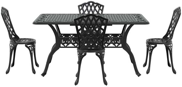 vidaXL Garten Essgruppe 5 pcs Schwarz Aluminium 3334669 Bild 7