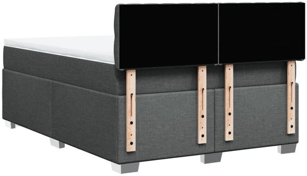 vidaXL Boxspringbett mit Matratze Dunkelgrau 140x190 cm Stoff 3288191 Bild 12