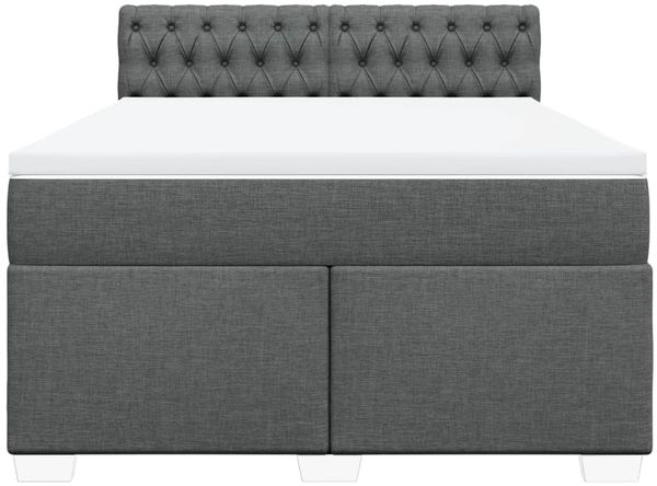 vidaXL Boxspringbett mit Matratze Dunkelgrau 140x190 cm Stoff 3288191 Bild 6