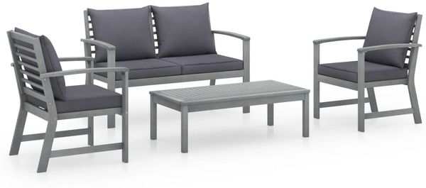 vidaXL 4-tlg. Garten-Lounge-Set mit Auflagen Massivholz Akazie 311825