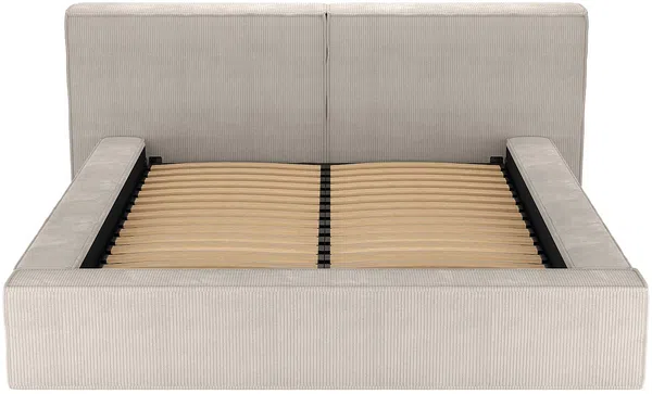 Vente-unique - TIMANO Bett SamtStoff Beige - B 252 cm x H 90 cm x L 226 cm Bild 6