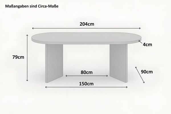 SAM® Esstisch Ova, ovale Tischplatte, V-Form, verschiedene Holz-Optiken