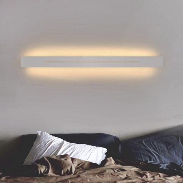 Nettlife LED Wandleuchte LED Wandleuchte 60cm Weiß warmweiß schlanke, LED fest integriert, Warmweiß, für Treppenhaus Schlafzimmer Flur Wohnzimmer Kinderzimmer