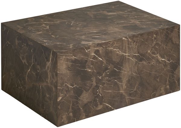 Couchtisch >Prague< in Braun, MDF, Marmodekor - 60x40x80cm (BxHxT)