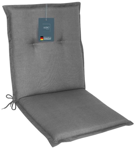 LILENO HOME Polsterauflage Niedriglehner, bequeme Sitzauflage für Gartenstühle, Stuhlkissen, (1 St, 1er Set), Gartenstuhl Auflage in Uni Mittelgrau, Sitzpolster waschbar