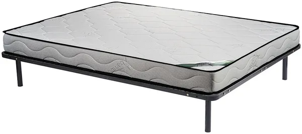 Vente-unique - KANANI Mattress and bed base set StoffMetall Schwarz - B 140 cm3,8 cm138 cm x H 15 cm25 cm5 cm x L 190 cm188 cm3,8 cm