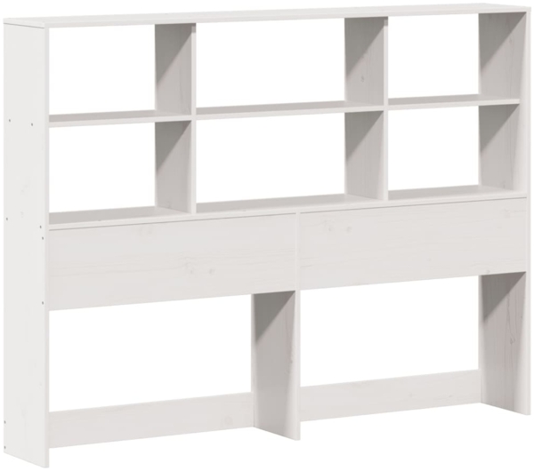 vidaXL Massivholzbett mit Regal ohne Matratze Weiß 160x200 cm Kiefer 3322138 Bild 6