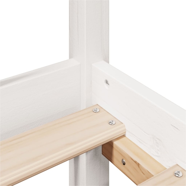 vidaXL Massivholzbett mit Regal ohne Matratze Weiß 160x200 cm Kiefer 3322138 Bild 9