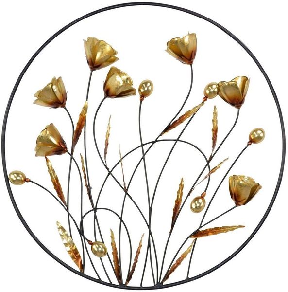 Runde Wanddekoration Blumenwiese "Annita"