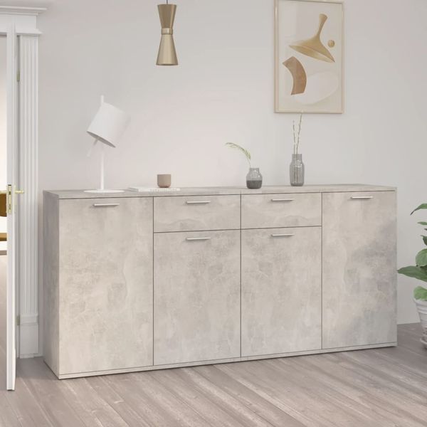 Sideboard 160 x 36 x 75 cm, Holzwerkstoff Betongrau