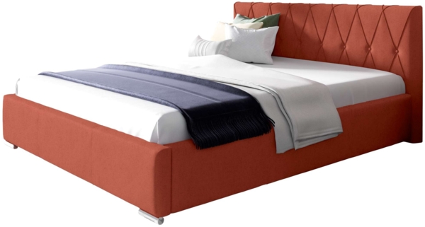 99rooms Lola Polsterbett mit Bettkasten 120x200 cm Velours MONOLITH Korallenrot Bild 2
