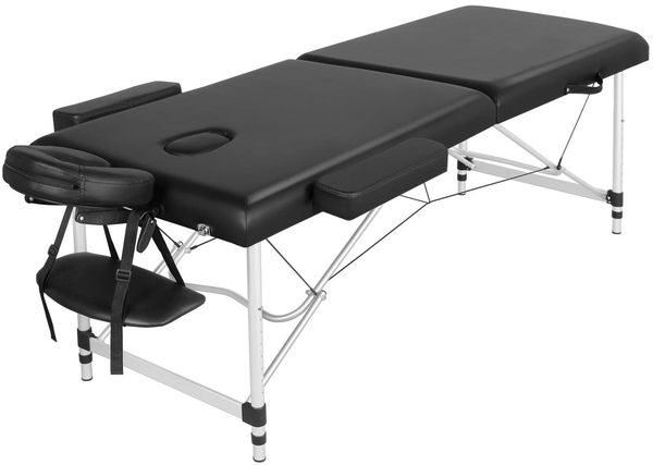 Yaheetech Mobile Massageliege 70 cm Breit Alu Massagetisch Höhenverstellbar 2 Zonen Klappbar mit Tragetasche und Kopfstütze bis 250 kg Belastbar