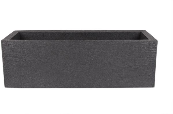 BigDean Pflanzkübel 80x30 cm groß - Granitstein-Optik in Anthrazit - Für Außen, frostsicher & wasserdicht - XXL Pflanztopf, Blumenkübel, Blumentopf für Terrasse & Balkon