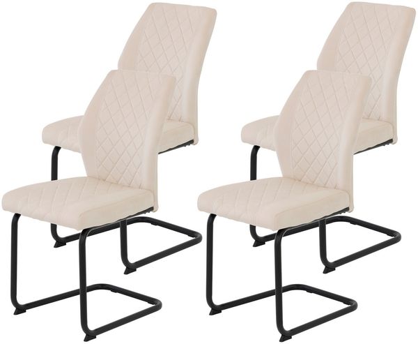 HELA Freischwinger Freischwinger DALLAS 140kg belastbar, mit Rautensteppung (Set, 4 St), Esszimmerstuhl, Rücken und Sitz ergonomisch gepolstert