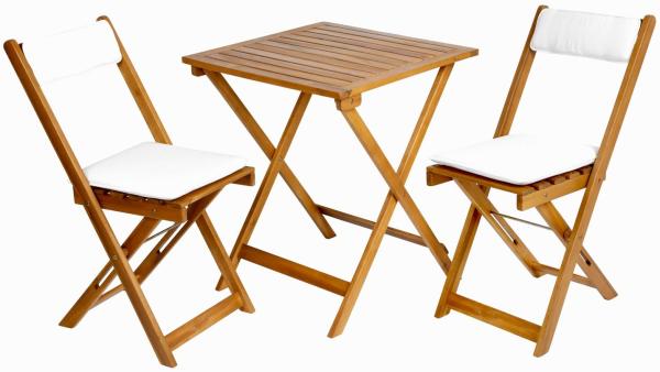 Balkon-Set 3-tlg. Sitzgarnitur Gartenmöbel Balkonmöbel Klapptisch Klappstühle