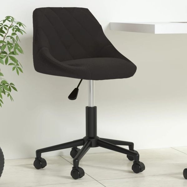 vidaXL Bürostuhl drehbar, Samt schwarz, 46 x 44 x 67,5 cm