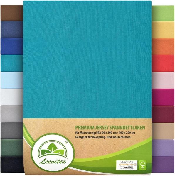 leevitex® Spannbettlaken Spannbettlaken Premium Elasthan, Gummizug: rundum, blickdicht, Anti-Pilling, 97% Baumwolle, 3% Elasthan, 40 cm Steg