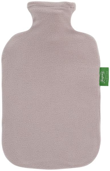 Wärmflasche mit Flauschbezug Vliesbezug Fleecebezug 2L Taupe Fashy 67405-25
