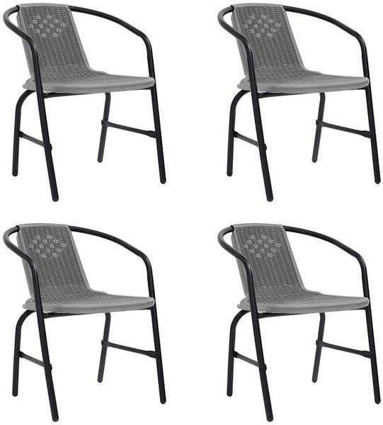 vidaXL Gartenstühle 4 Stk. Kunststoff Rattan-Optik und Stahl 110 kg 312495