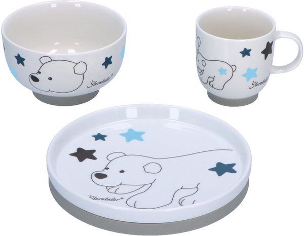 Sterntaler Kinder Porzellan-Geschirr-Set 3-tlg. Elia Eisbär - A