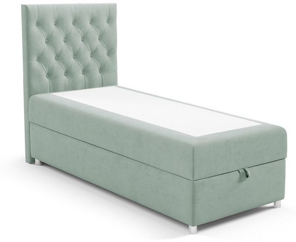 Best for Home Boxspringbett Boxspringbett mit Bettkasten K-14 SINGLE inkl. Bonell-Matratze (Einzelbett, Polsterbett gepolstertes Kopfteil, Jugendbett, Kinderbett, 70x200 80x200 90x200 100x200 cm), Handwerksqualität, TOP Preis-Leistungs-Verhältnis