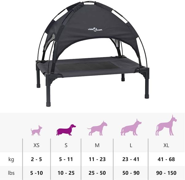 vidaXL Hundebett Schwarz 62 x 48 x 61 cm Stahl 42008165 Bild 11