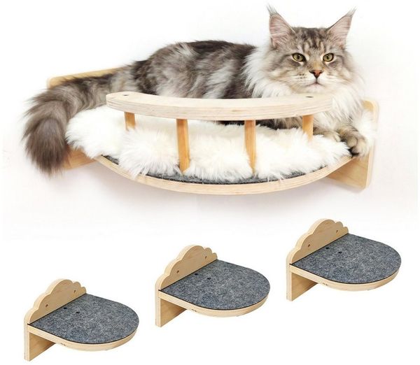 SEHAUSEU Katzen-Kletterwand Katzenmöbe 4 tlg. Katzenbett