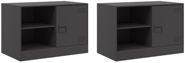 vidaXL TV-Schränke 2 Stk. Schwarz 67x39x44 cm Stahl 841692