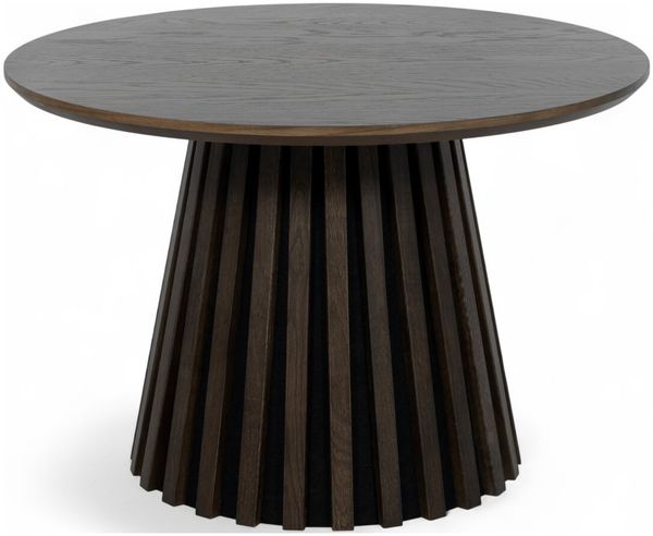 Couchtisch Gobens Ø60 cm Dunkelbraun - Moderner Sofatisch mit zentralem Standfuß