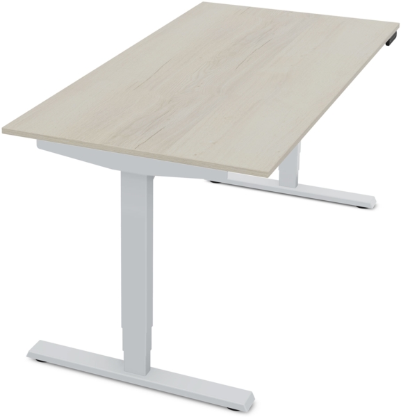 ASSMANN Elektrisch höhenverstellbarer Schreibtisch Y-Line 180x80cm Eiche Polar Weißaluminium Metall Holz Melaminoberfläche Bild 10
