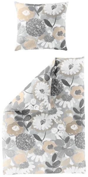 BIERBAUM Bettwäsche BIERBAUM Bettwäsche Mako-Satin kitt BL 135x200 cm beige Bettbezug