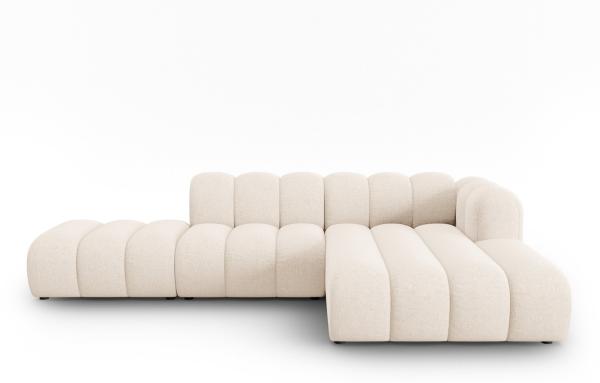 Micadoni Modulares Ecksofa offen Lupine 5-Sitzer Rechts Chenille Haga Helles Beige