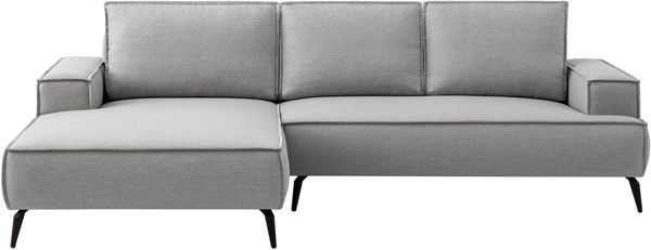 Home affaire Ecksofa TVINNU, L-Form, 275cm, in Cord und Leinenoptik, wahlweise Recamiere rechts/links, schwarze Füße, bequemer Sitzkomfort